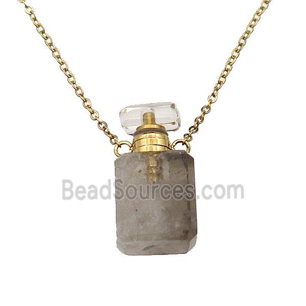 Smoky Quartz perfume bottle Necklace