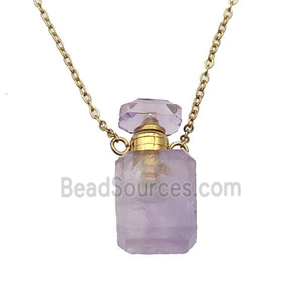 Amethyst perfume bottle Necklace