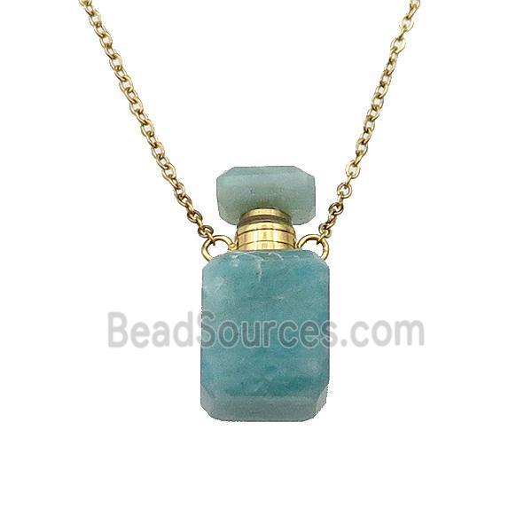 green Amazonite perfume bottle Necklace