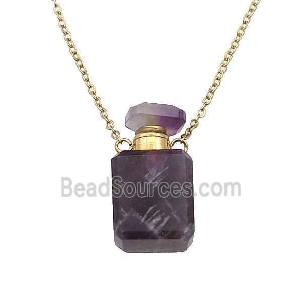 Amethyst perfume bottle Necklace