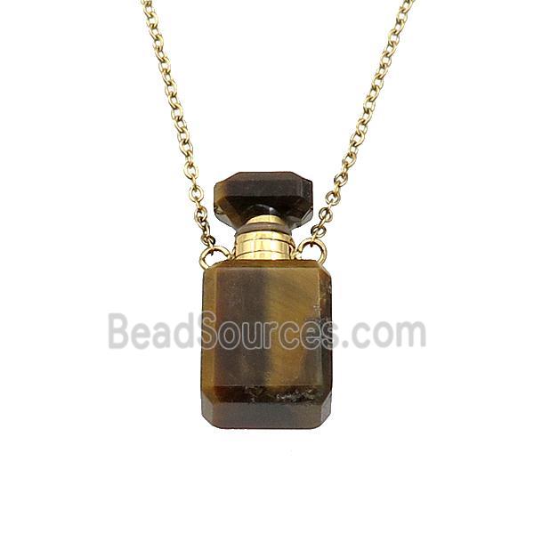 Tiger eye stone perfume bottle Necklace