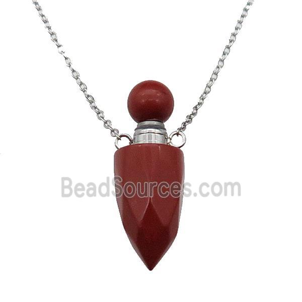 red Jasper perfume bottle Necklace