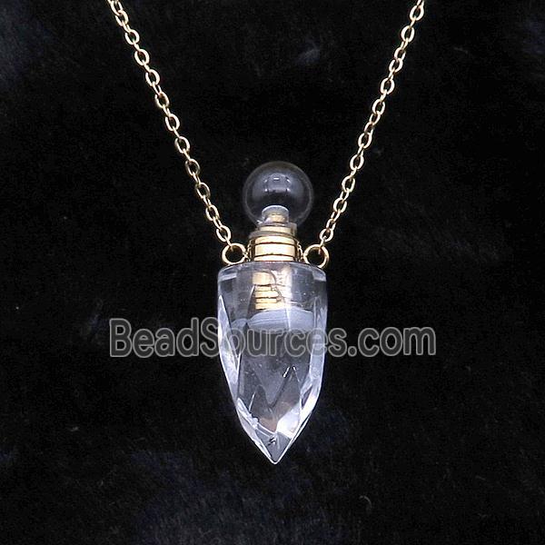 Clear Quartz perfume bottle Necklace