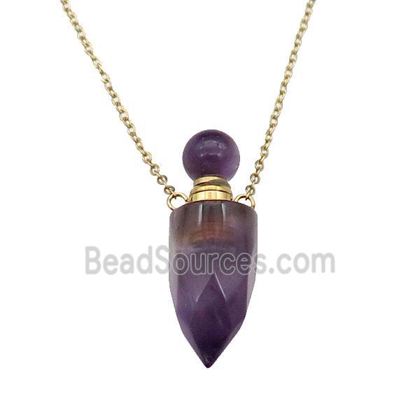 purple Amethyst perfume bottle Necklace