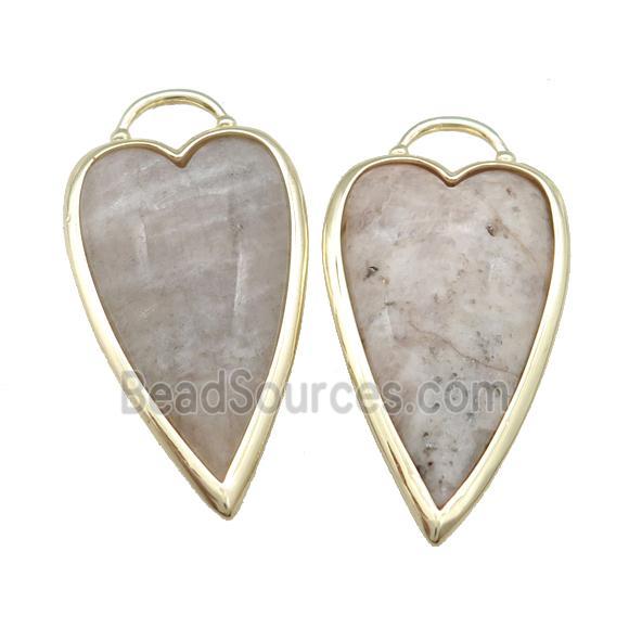 Grey MoonStone Arrowhead Pendant Gold Plated