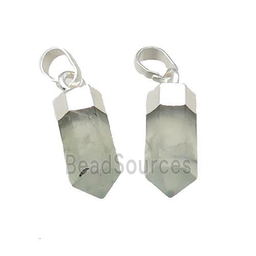 Prehnite Bullet Pendant Silver Plated