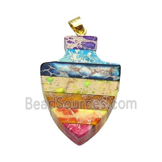 Rainbow Imperial Jasper Chakra Pendant Arrowhead