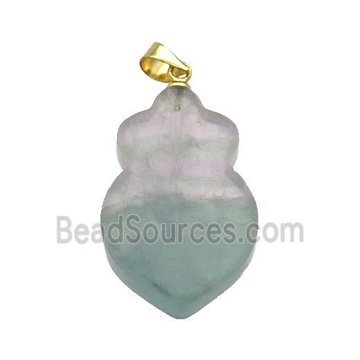 Multicolor Fluorite Shield Pendant