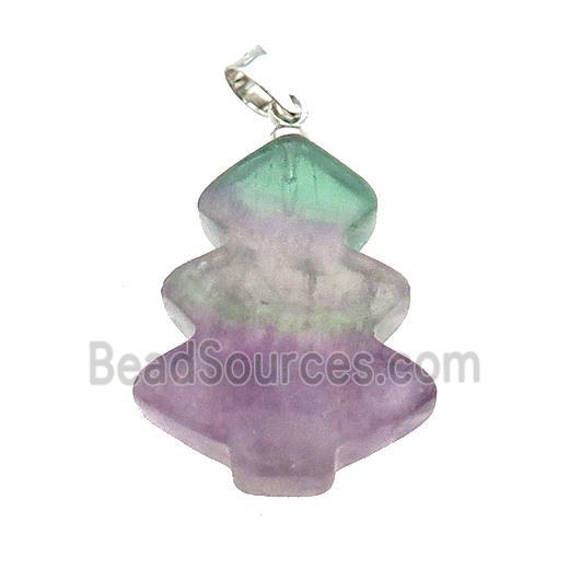 Multicolor Fluorite Christmas Tree Pendant