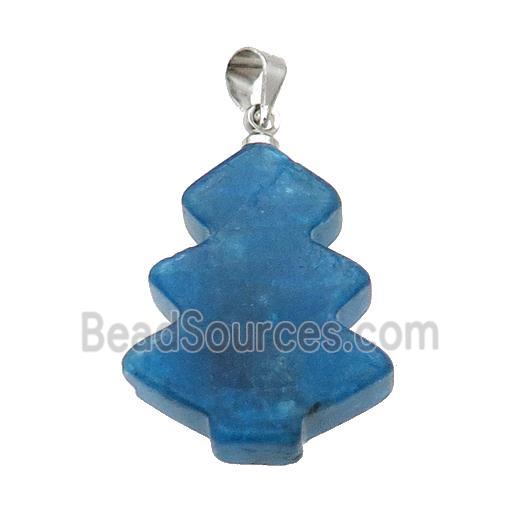 Blue Apatite Christmas Tree Pendant