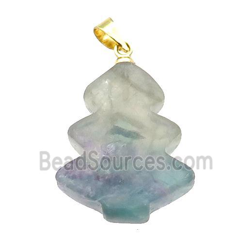 Multicolor Fluorite Christmas Tree Pendant