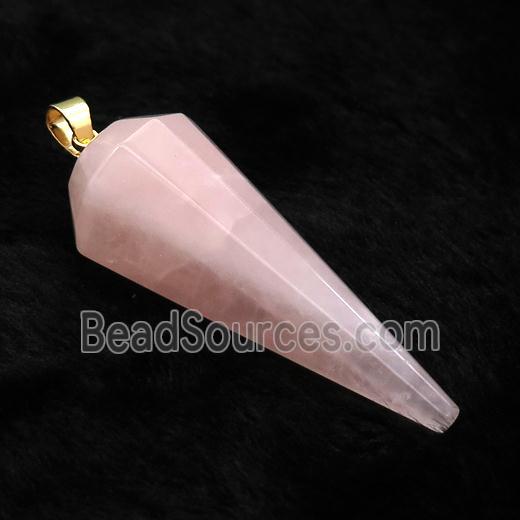 Pink Rose Quartz Pendulum Pendant