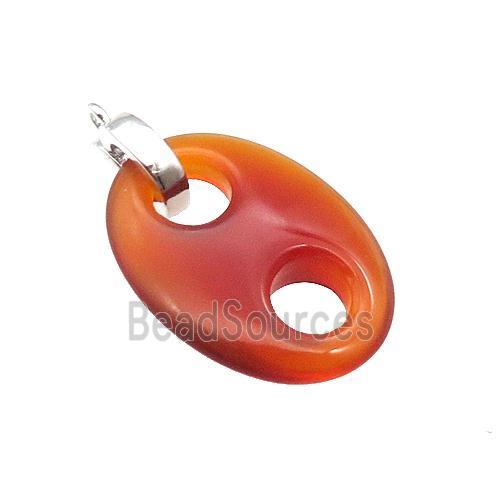 Red Carnelian Agate Pignose Pendant