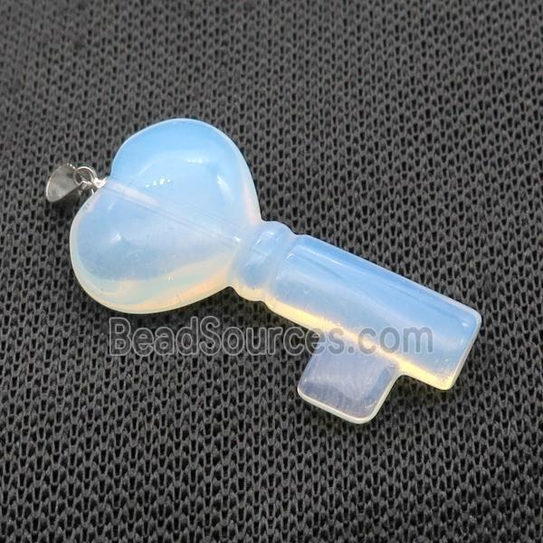 White Opalite Key Pendant