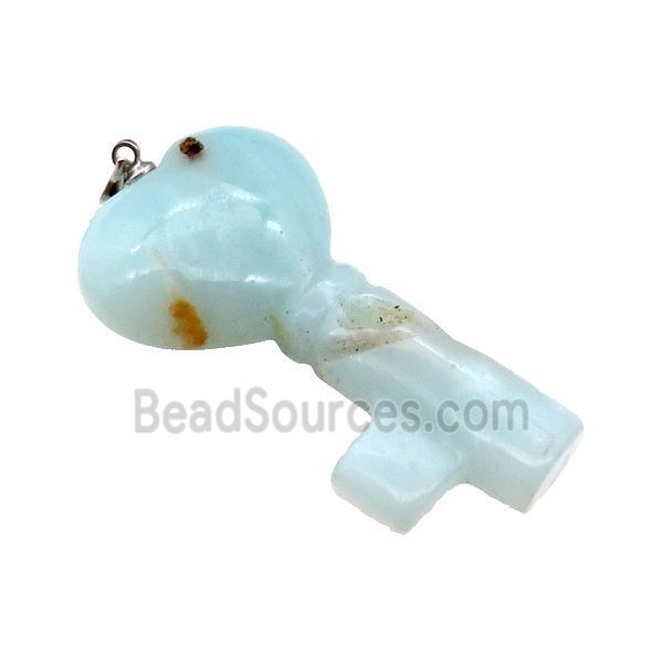 Blue Amazonite Key Pendant