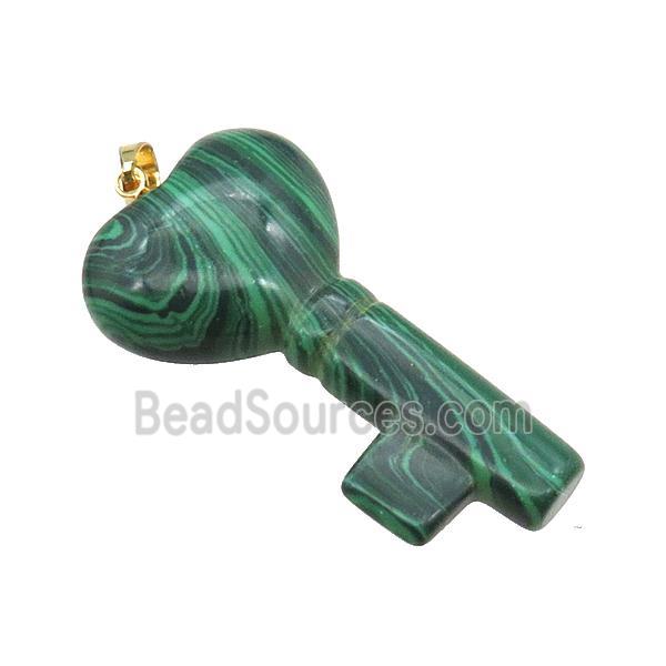 Green Synthetic Malachite Key Pendant