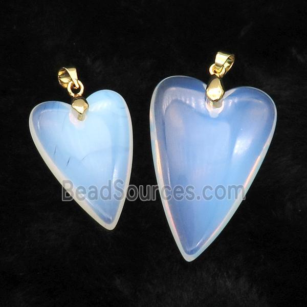 White Opalite Heart Pendant