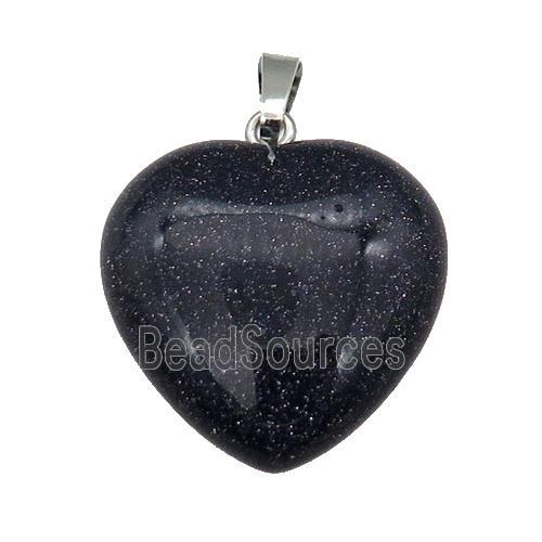 Blue Sandstone Heart Pendant