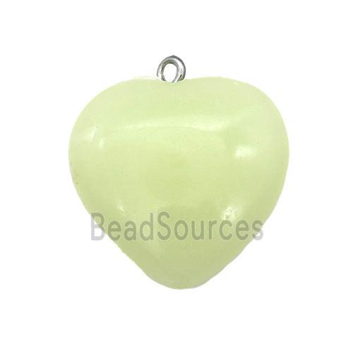 Synthetic Noctilucent Stone Heart Pendant