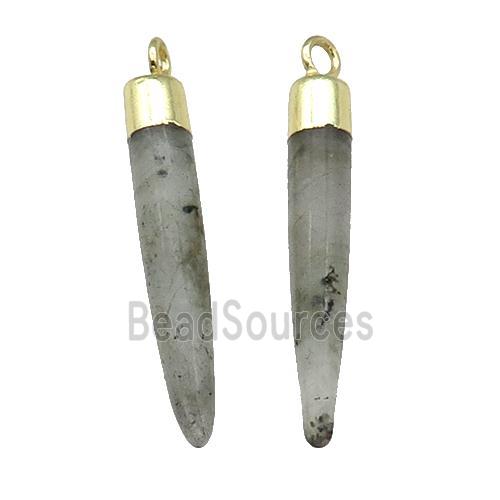 Labradorite Bullet Pendant Gold Plated