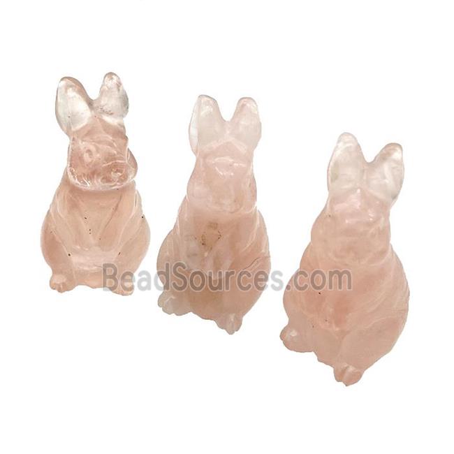 Pink Rose Quartz Rabbit No Hole