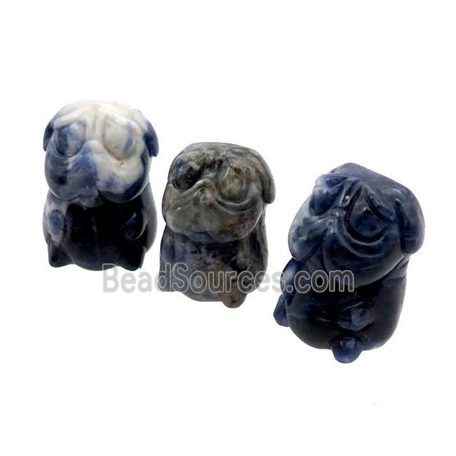 Blue Sodalite Sharpei Dog No Hole