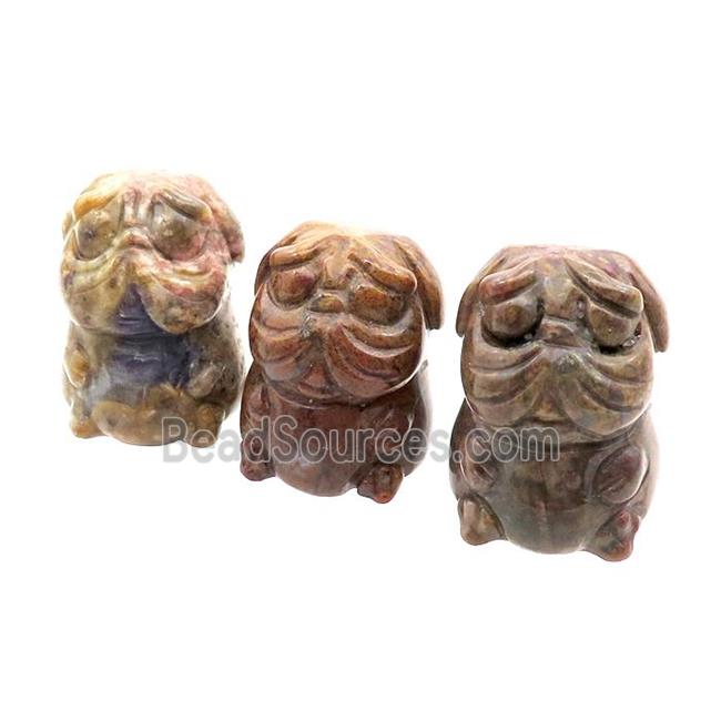 Nueva Agate Sharpei Dog No Hole