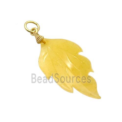 Yellow Acrylic Leaf Pendant