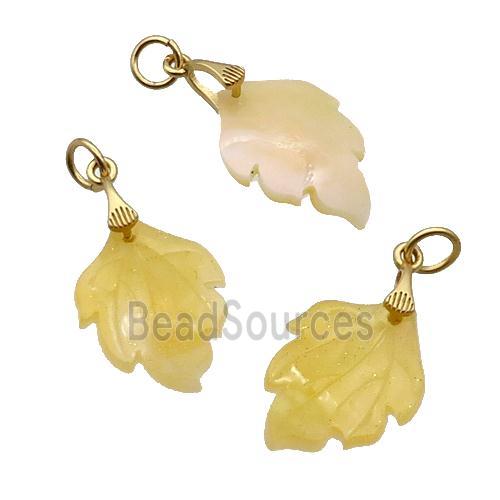 Yellow Acrylic Leaf Pendant