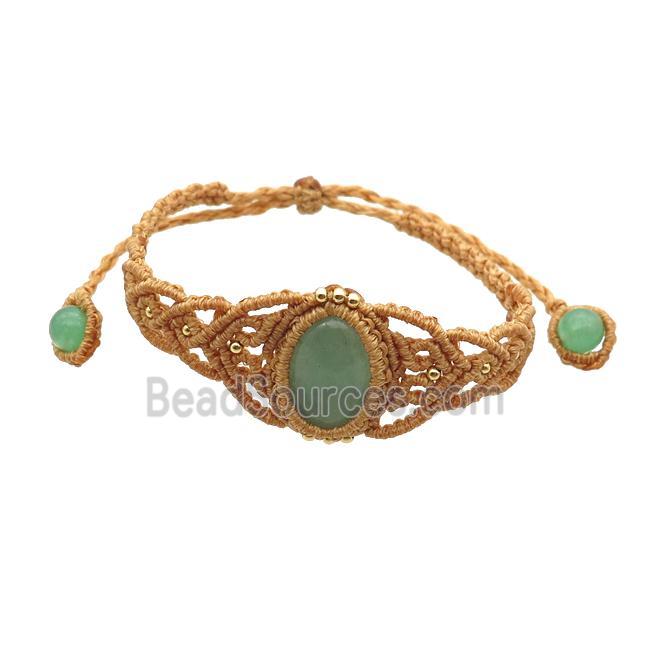 Green Aventurine Macrame Bracelet Adjustable