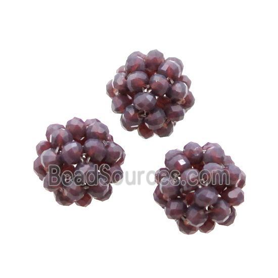 Amethyst Crystal Glass Ball Cluster Beads