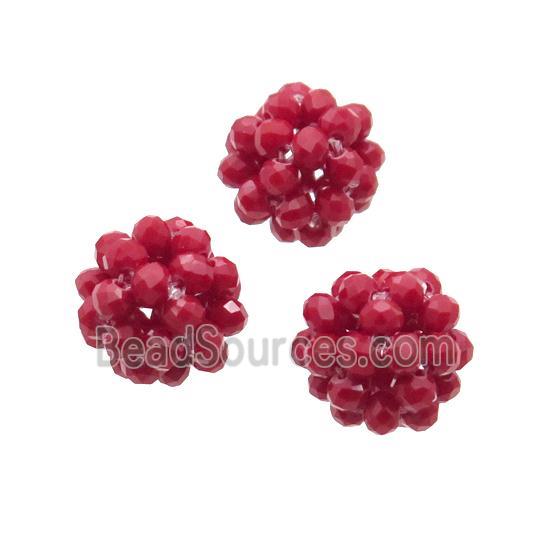 Red Crystal Glass Ball Cluster Beads