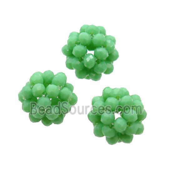 Green Crystal Glass Ball Cluster Beads