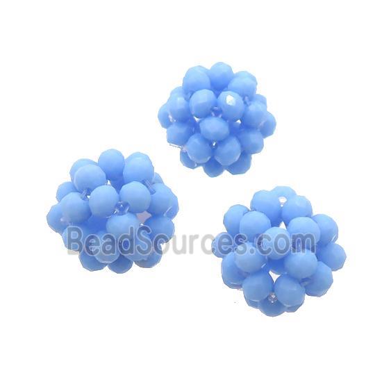 Blue Crystal Glass Ball Cluster Beads