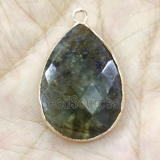 Labradorite Pendant Faceted Teardrop