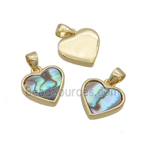 Abalone Shell Heart Pendant Gold Plated