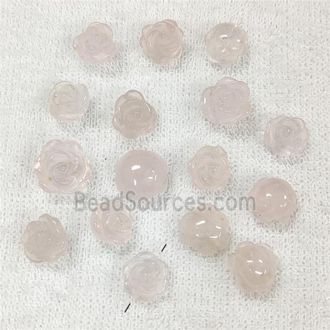 Rose Quartz Flower Beads Carved