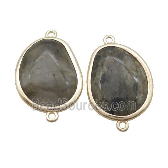 Labradorite Teardrop Coonnector Gold Plated