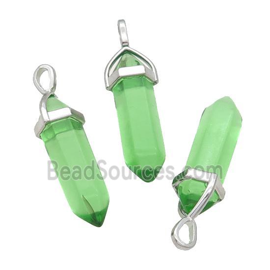 Green Glass Bullet Pendant