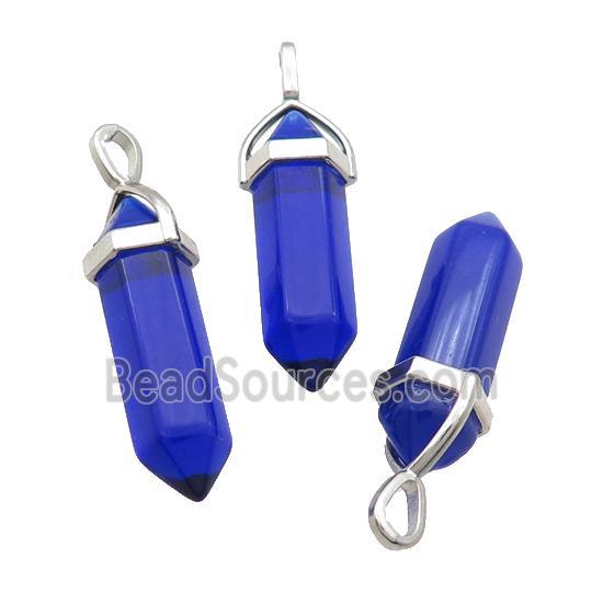 Deepblue Glass Bullet Pendant