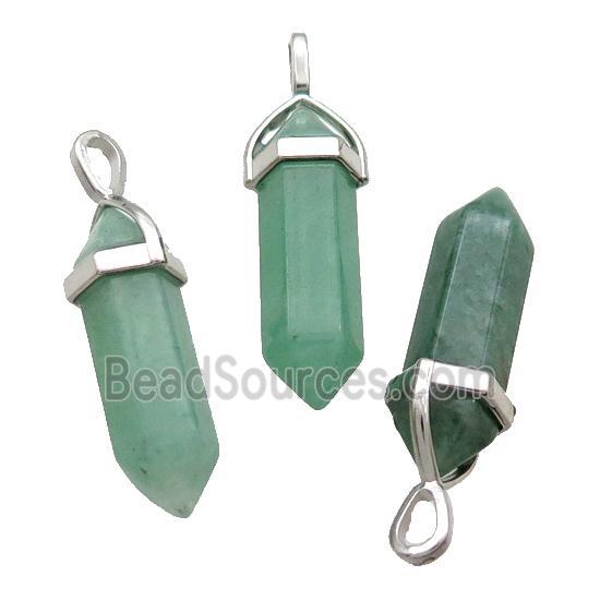 Natural Green Aventurine Bullet Pendant