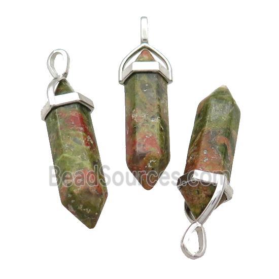 Natural Unakite Bullet Pendant