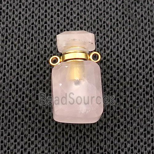 Natural Rose Quartz Perfume Bottle Pendant Pink