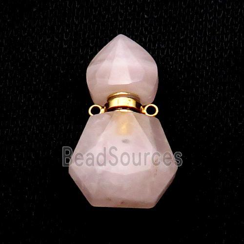 Natural Rose Quartz Perfume Bottle Pendant Pink