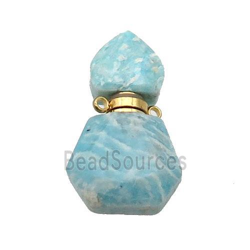 Natural Green Amazonite Perfume Bottle Pendant