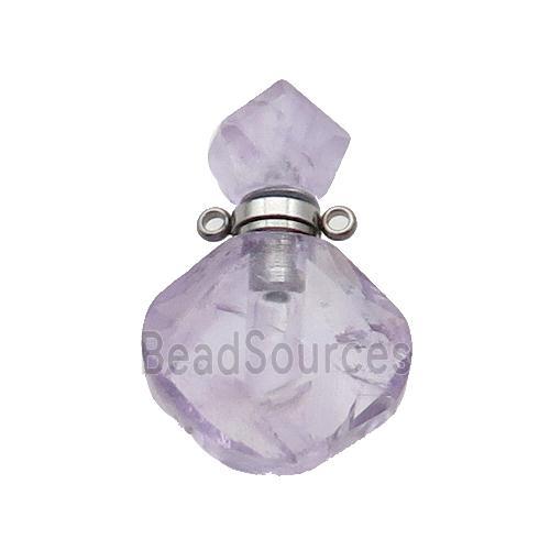 Natural Amethyst Perfume Bottle Pendant Purple