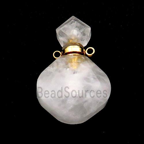 Natural Clear Quartz Perfume Bottle Pendant