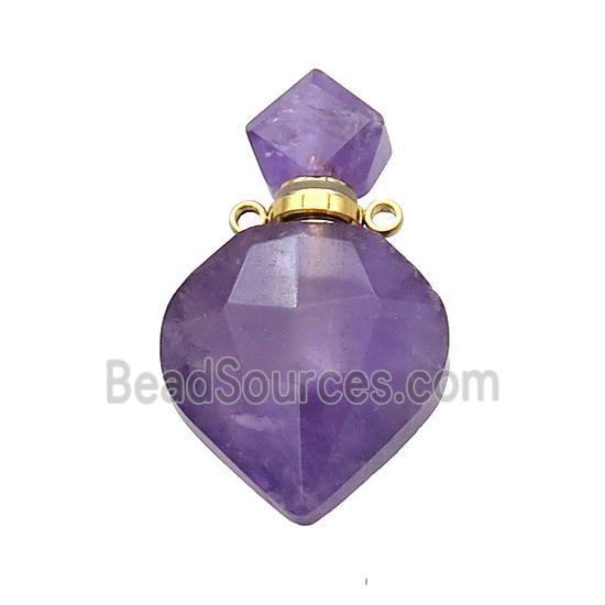 Natural Amethyst Perfume Bottle Pendant Purple