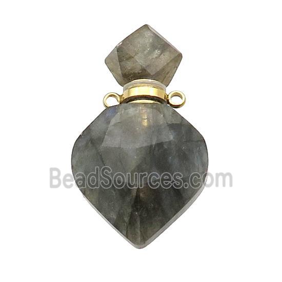 Natural Labradorite Perfume Bottle Pendant