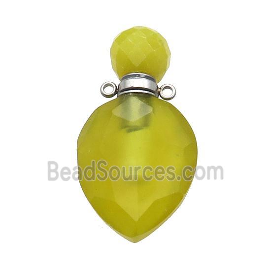 Natural Lemon Jade Perfume Bottle Pendant